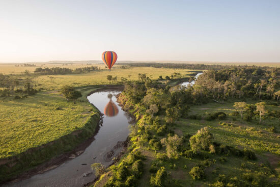 Hot-air balloon ride over the masai mara